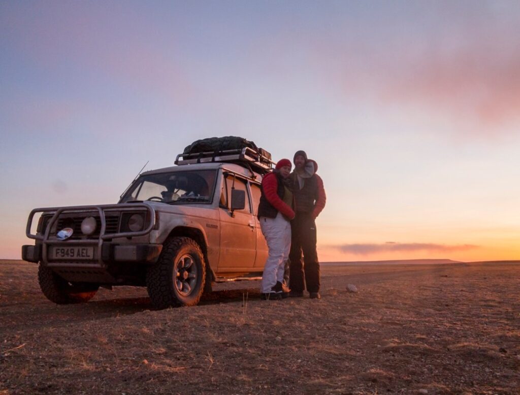 Joe and his wife on a desert adventure