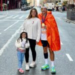 Sofia Maria, Sofia, and Alvaro after NYC Marathon 2025 where Alvaro raised awareness for VEDS.