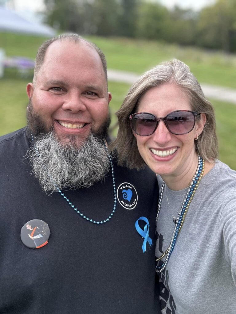 Community member Carlos Morales with LDSF Director Stacey Watson. 