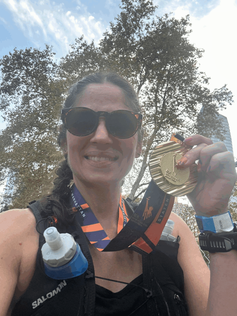 Staff member Elva Prohens shows off her NYC Marathon medal. She dedicated her run to our mission and raised much-needed funds for the Marfan Foundation. 